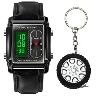 Imagem de Relógio Analógico Masculino  Skmei Digital + Chaveiro