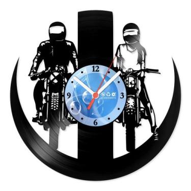 Imagem de Relógio De Parede Disco Vinil Motos - Casal - VMO-018 - Modernarte