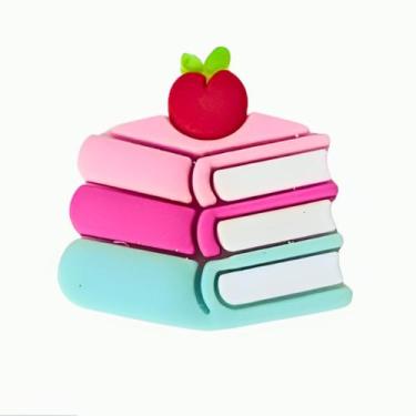 Imagem de Kit 50 Peças aplique Emborrachado Livro Rosa e Verde Agua - RAE