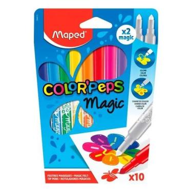 Imagem de Caneta hidrográfica Color Peps Magic com 8 cores e 2 Reveladoras Maped