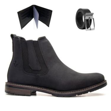 Imagem de Bota Masculina Chelsea Couro Legitimo Macio Casual Sola de Borracha Co
