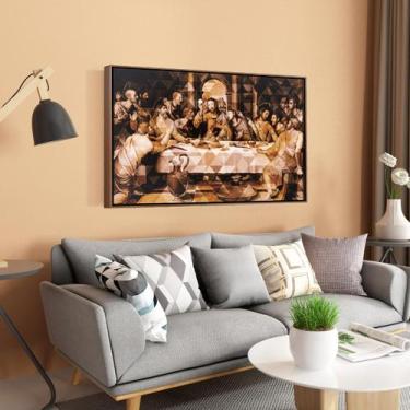Imagem de Quadro Grande Santa Ceia Moldura e Canvas 63x93cm ref17 - RR Decor, Mo