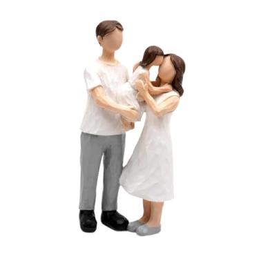Imagem de IEUDNS Mini figuras de família, estátua, ornamento de mesa, presente de amigo, escultura de personagem, estatueta humana de resina para prateleira, ano novo, Pais E Menina