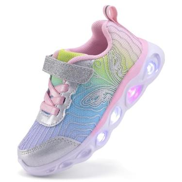Imagem de SINOSKY Tênis infantil infantil com iluminação LED, Dálias, 13 Little Kid