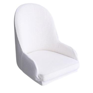 Imagem de Ｂｅｓｇａ Capa elástica para cadeira com encosto alto, capa para cadeira de balcão, reutilizável, à prova de poeira, lavável, protetor de cadeira para reuniões, Bege Branco