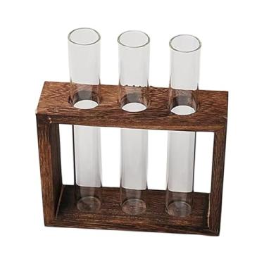 Imagem de Ｂｅｓｇａ Vaso de flor hidropônico planta terrário arte com moldura de madeira novidade recipiente de plantas vaso decorativo para prateleira sala de estar, Style B