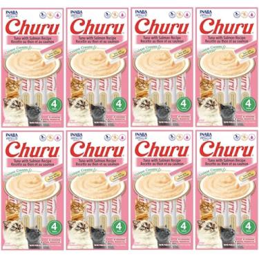 Imagem de Kit 08 Churu Petisco Para Gatos Vários Sabores Escolher Inaba - 32 Tubetes (Kit 8 (32 Tubetes), Atum e Salmão)