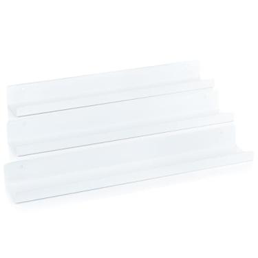 Imagem de MÖNKE Prateleira para discos de vinil – 3 elegantes prateleiras flutuantes – exiba seus discos favoritos ou agora tocando na parede – este porta-discos de vinil caberá em discos de qualquer tamanho