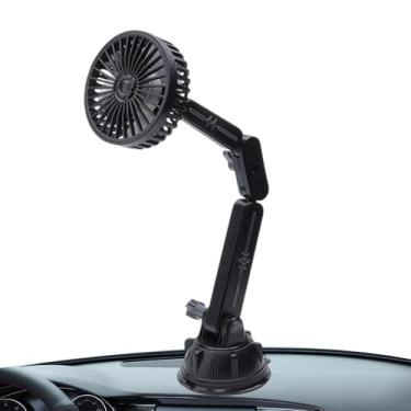 Imagem de Fan para carro, ventilador de resfriamento de carros - Cooler de sucção leve para veículo | Ventilador ajustável de 3 velocidades com cabeça rotativa para carro, acampamento, viagem