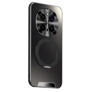 Imagem de HAO RIYLN Capa para Honor Magic 7 Pro/7, suporte magnético forte, suporte de suporte, capa de telefone fina, fosca, simples, preta, 7Pro