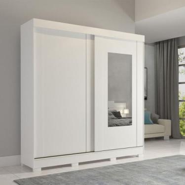 Imagem de Roupeiro Panan Ilhéus 2 Portas de correr com Espelho e Pés, Branco
