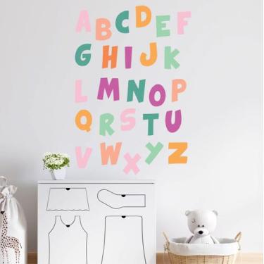 Imagem de Adesivo Parede Infantil Didático Alfabeto Colorido Escolas - Colakoala
