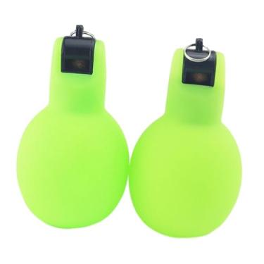 Imagem de Dynwave 2 peças apitos esportivos de aperto manual, apito prático com som alto, apito manual para treinadores, apitos de treinamento para futebol, Verde