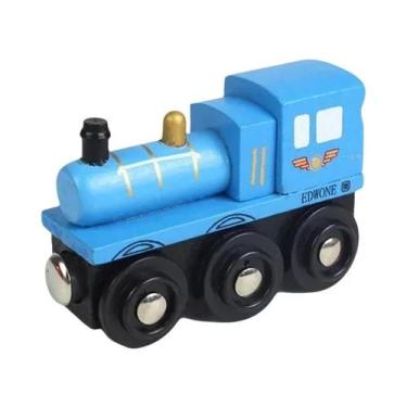 Imagem de Conjunto De Trem Magnético De Madeira Infantil Anime James Locomotiva 