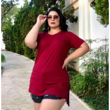 Imagem de 3 Blusas Plus Size Super Elegante Tecido Liso Vest Legging - Wild, Bor