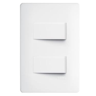 Imagem de Interruptor Simples 16A 4x2 2 Teclas Branco Habitat Fame