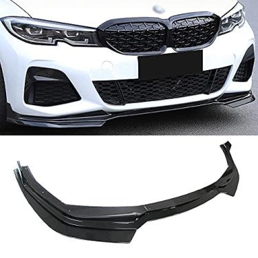 Imagem de SNA – Lábio de para-choque dianteiro compatível com (2019-2021) BMW 3 Series G20 Sedan M340i / M340i xDrive, Spoiler de queixo labial (3 peças)
