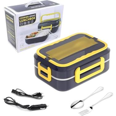 Imagem de Marmita Eletrica Automatica Com Divisoria 110V Lancheira Portatil Eletric Lunch Box 3 Em 1 Grid Plate