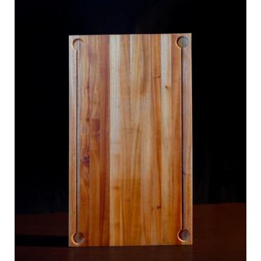 Imagem de Tábua Madeira Mogno com Canaleta, churrasco, frios - Mogno Mais