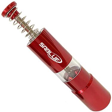 Imagem de SABLUE Conjunto de moedor de metal ou individual com botão de pressão de sal e pimenta, moedor de especiarias, para pimenta preta, sal marinho e sal do Himalaia (vermelho)
