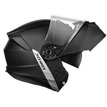 Imagem de Capacete Articulado Xtroy Solid Preto Fosco Robocop Escamoteável Mascu