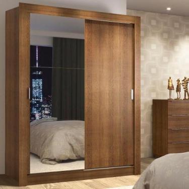 Imagem de Guarda-roupa Solteiro Denver 2 Portas Correr Espelho Madesa