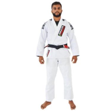 Imagem de Kimono de Jiu Jitsu Branco Xtra-lite Brazil Combat Competidor BJJ Kimo