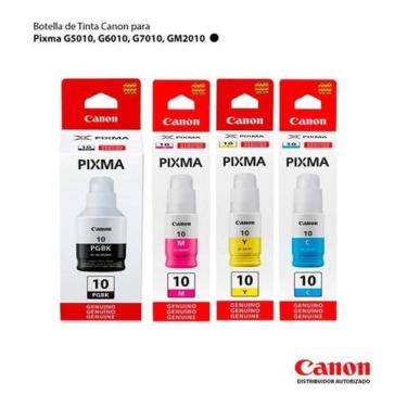 Imagem de Kit 04 Cores De Tinta Original Canon GI-10 G6010 G7010