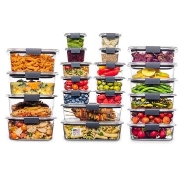 Imagem de Rubbermaid Tampas de plástico Brilliance Storage 44 peças | Livre de BPA, recipiente de alimentos à prova de vazamento, transparente