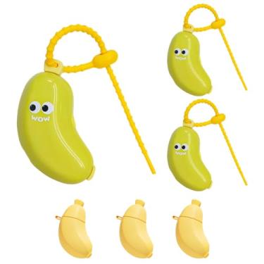 Imagem de Capa de escova de dentes de banana, 3 peças, linda caixa de escova de dentes de banana com dispensador de pasta de dente para casa, viagem, negócios, acampamento ao ar livre