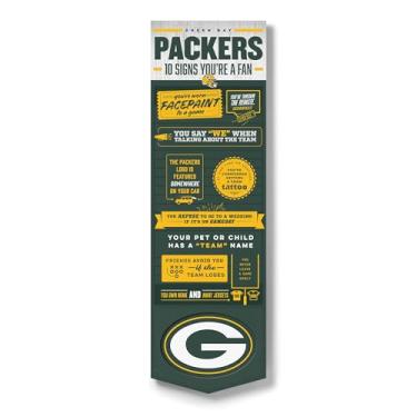 Imagem de YouTheFan Banner oficialmente licenciado NFL Green Bay Packers 15 x 48 Top 10 Signs Banner - descrições humorísticas - frases divertidas para fãs de esportes, design original, decoração de parede do