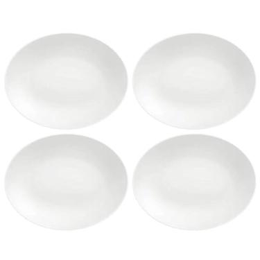 Imagem de Kit 4 Travessas de Porcelana Oval Tramontina Servir Branco 40x29cm Sophia Restaurante