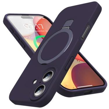 Imagem de KMAMBAG Capa Mag-Ring projetada para iPhone 17, silicone líquido [fator hidratante] capa de celular extremamente macia e fina com suporte [compatível com MagSafe] para homens e mulheres de 17 de 6,3