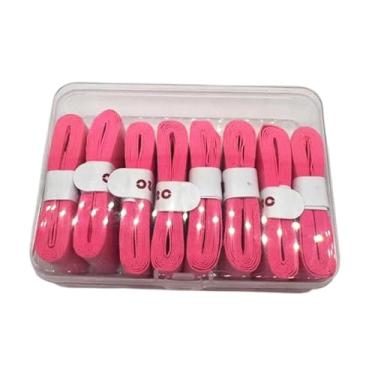 Imagem de KiBcsLic 8 peças de fita adesiva para raquete, envoltório para cabo de badminton, pickleball, squash, absorção de suor, fita antiderrapante para raquete de, Rosa Escuro