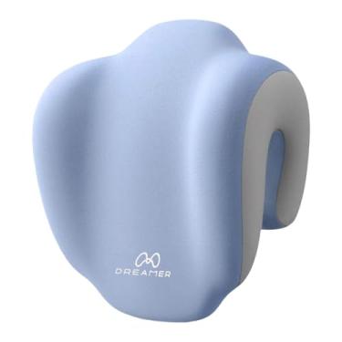 Imagem de Ysyqkn Almofada para cochilo, almofada para pescoço, multifuncional, para pausa no almoço, para cadeira de trabalho, suporte para pescoço, Cinza Azulado