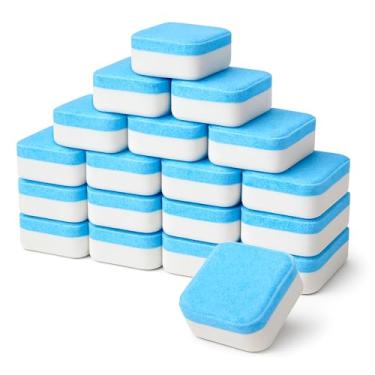 Imagem de Kit 20 Pastilhas Efervescentes para Limpeza de Máquina de Lavar – Limpeza Profunda Antibacteriana, Remove Mau Cheiro e Resíduos – Fácil de Usar – Compatível com Tampa Frontal e Superior