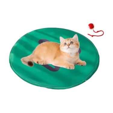 Imagem de Rrlihjgu Brinquedo Interativo Para Gatos - Bola Elétrica Que Se Move Com Capa - Jogo de Caça 2 em 1 para Exercício - Diversão de Perseguição e Atividade no Chão para Enriquecimento