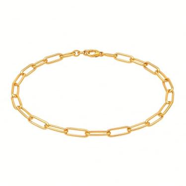 Imagem de VIRENZA Pulseira Elo Longo Feminina 18cm Folheada a Ouro 18k