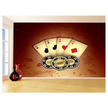 Imagem de Papel De Parede 3D Salão De Jogos Cartas Poker 3,5M Jcs100