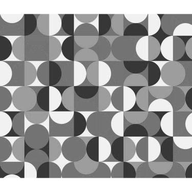 Imagem de Papel de Parede Auto Adesivo Geométrico Círculos preto