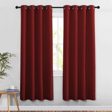 Imagem de Cortina NICETOWN Burgundy Red Blackout Door Panels 132x198 cm