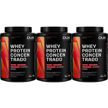 Imagem de Kit 3X Whey Protein Concentrado - 900g Chocolate - Dux Nutrition-Masculino