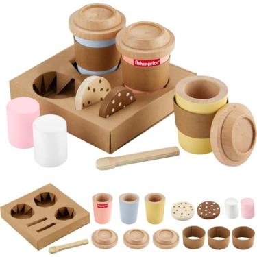 Imagem de Fisher-Price Brinquedo para Bebês Conjunto Meu Primeiro Cappuccino de Madeira para crianças a partir de 3 anos