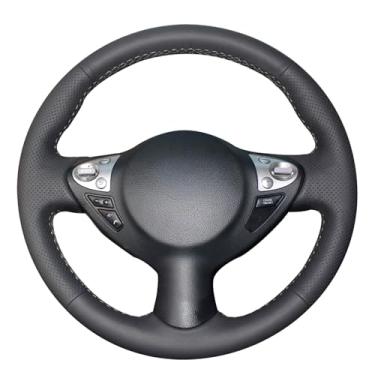 Imagem de MEWANT Capa de volante com costura DIY para Nissan Juke 2011-2017/Maxima 2009-2014/370Z 2011-2020/ Sentra 2017-2019 Acessórios de volante