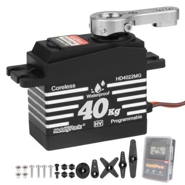 Imagem de HobbyPark Waterproof High Torque 40kg RC Steering Servo Coreless Motor Standard Size Servos Metal Gear HV 4.8-8.4V for 1/8 1/12 1/10 RC Crawlers Cars Trucks Buggy Robot Programmable Control Angle 180°