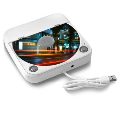 Imagem de Leitor de CD portátil WOOPKER com USB AUX para carro Plug & Play