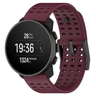 Imagem de Pulseiras de silicone de substituição de 22 mm compatíveis com Suunto Vertical/9 Peak/9 Peak Pro/5 Peak, pulseira de relógio esportivo para mulheres e homens (vinho vermelho)