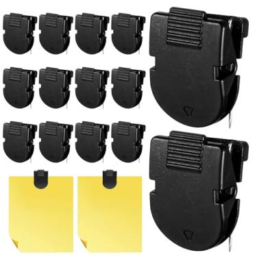 Imagem de ElevateTech 14 peças de clipes de cubo para paredes de tecido, ganchos de parede de aço inoxidável, acessórios para trabalho, quadro de cortiça, decoração de parede, notas, pendurar na organização do
