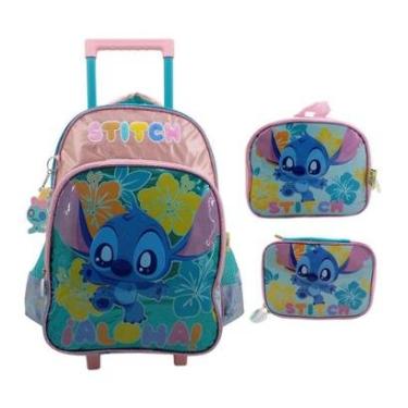 Imagem de Kit Mochila De Rodinha + Lancheira + Estojo Stitch 42402-Feminino