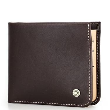 Imagem de Glorixen Carteira masculina vintage fina de couro legítimo dobrável com bloqueio de RFID e bolso para moedas, Café, One Size, Vintage